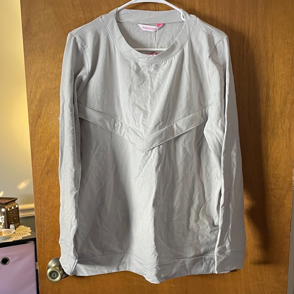 Gray women’s breastfeeding sweatshirt XXL